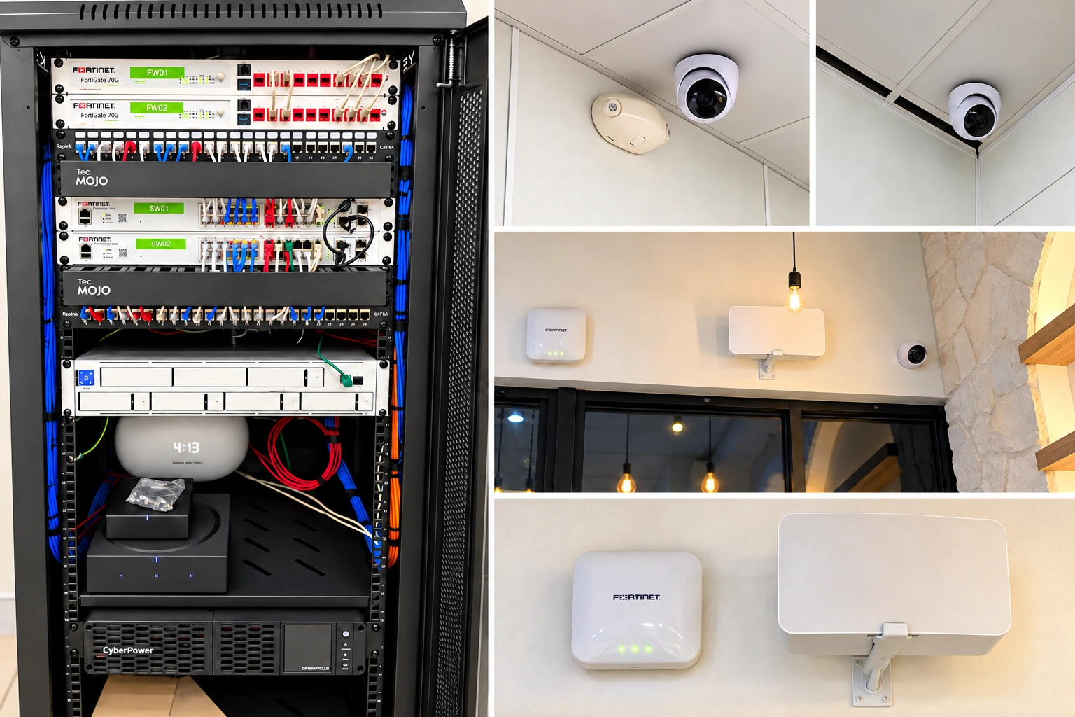 Fortinet network, surveillance and audio installation at Florentin Bakery Aventura